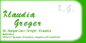 klaudia greger business card